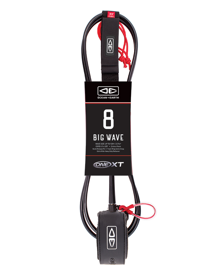 [LB80XT] O&E Premium xt 8' one piece big wave leash (Black)