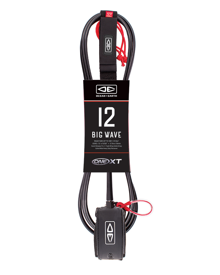 [LP12XT] O&E Premium xt 12' one piece big wave leash (Black)