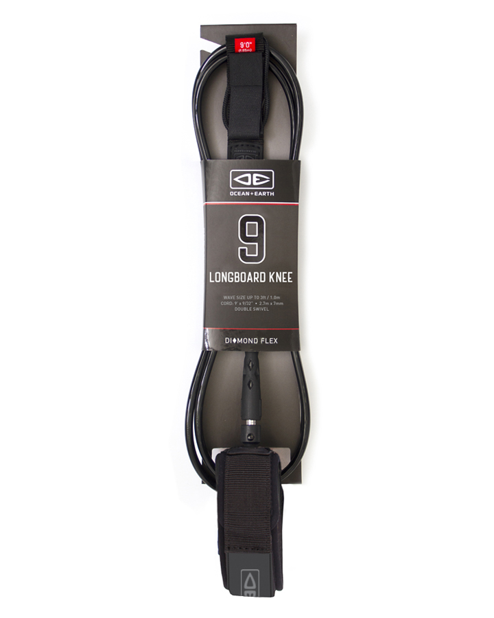 [LRK90] O&E Longboard knee regular 9'0 leash (Black)