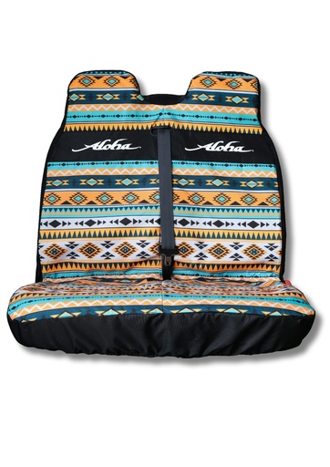 [ALSEATFR2PRBLU] ALOHA DOUBLE SEAT COVER BLUE PRINT